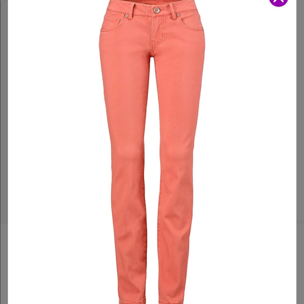 Coral Mid-Rise, Skinny Jeans comfortable amount stretch